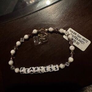 Fearless Beaded Bracelet - White and Brown